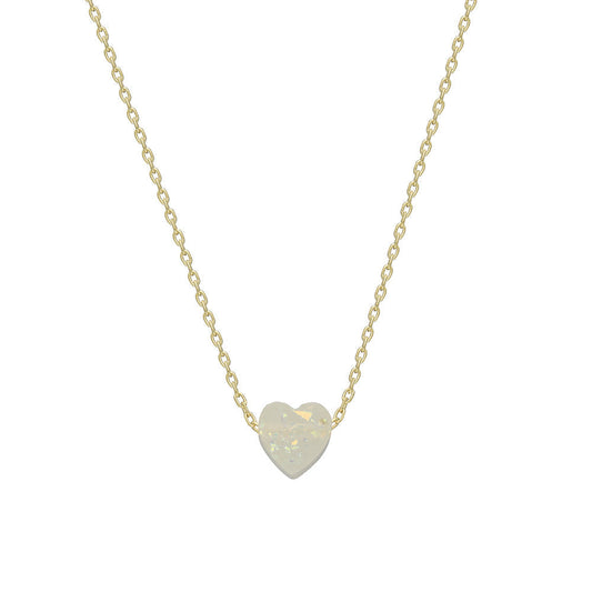 Weisse Herz Kette (8616555250007)
