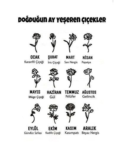 925 Gümüş | Doğum Çiçeği Ve İsimli Kolye
