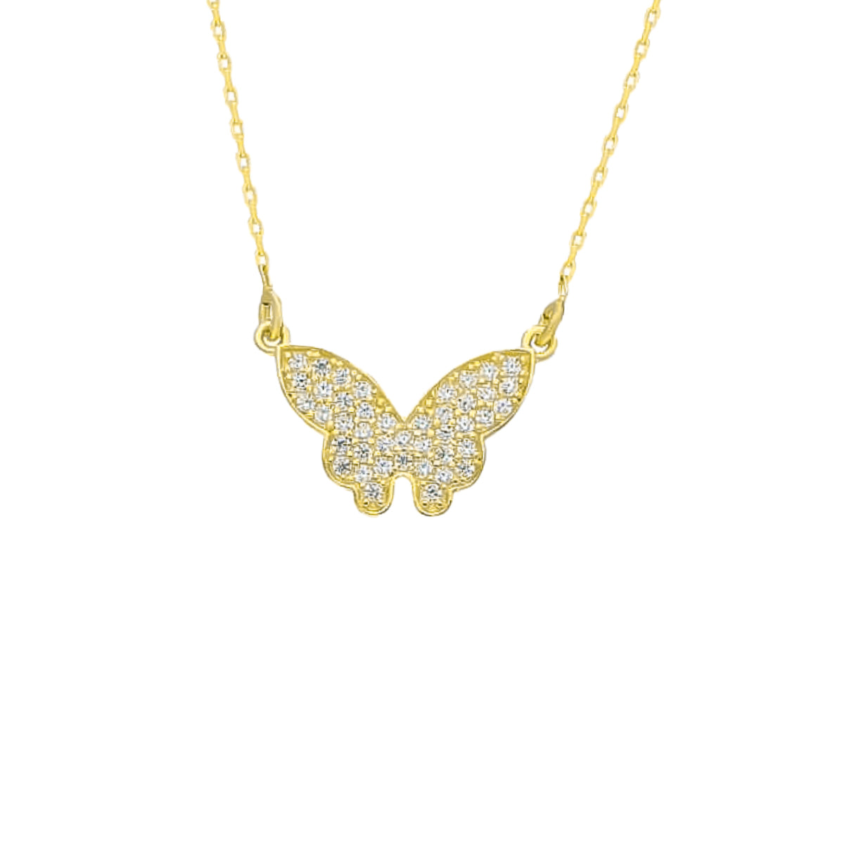 Butterfly Zirkonia Halskette (7017419702317)
