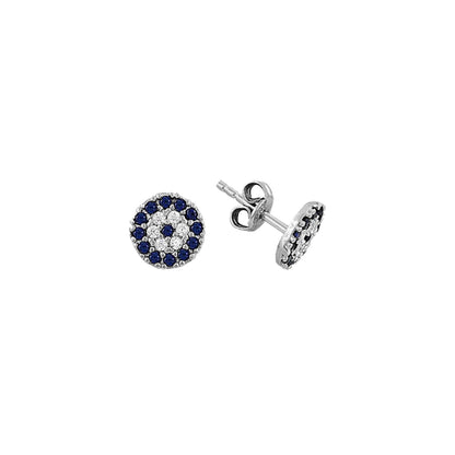 Round Nazar Eye Stud Ohrring (6994402803757)