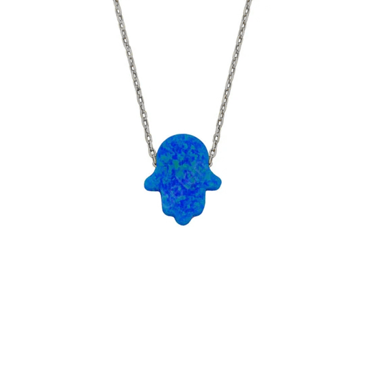 Fatimas Hand Opal Kette Dunkelblau (8135149060398)